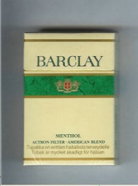 Barclay Menthol king size cigarettes usa