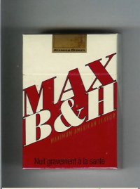 Max B and H Maximum American Flavor cigarettes hard box