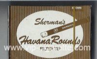 Sherman's Havana Rounds Filter Tip Brown Cigarettes wide flat hard box