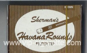 Sherman\'s Havana Rounds Filter Tip Brown Cigarettes wide flat hard box
