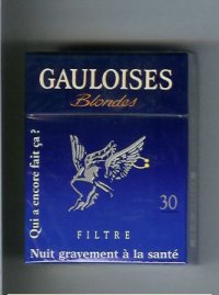 Gauloises Blondes Qui a Encore Fait Ca ' Filtre Blue 30s cigarettes hard box