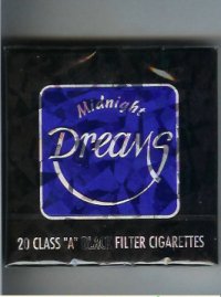 Dreams Midnight Black Filter cigarettes wide flat hard box
