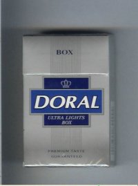Doral Premium Taste Guaranteed Ultra Lights cigarettes hard box Doral Premium Taste Guaranteed Ultra Lights cigarettes hard box