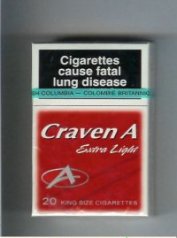 Craven A Extra Light cigarettes red