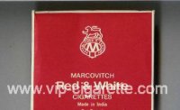 Red and White Marcovitch cigarettes red wide flat hard box