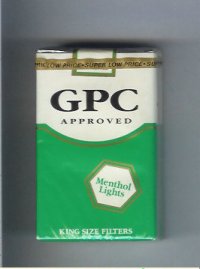 GPC Approved Menthol Lights King Size Filters Cigarettes soft box