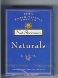 Nat Sherman Naturals Lights 100s blue cigarettes wide flat hard box Nat Sherman Naturals Lights 100s blue cigarettes wide flat hard box