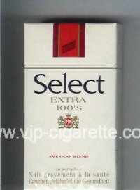 Select Extra 100s American Blend cigarettes hard box