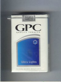GPC Quality Tabacco Ultra Lights King Size Filters Cigarettes soft box
