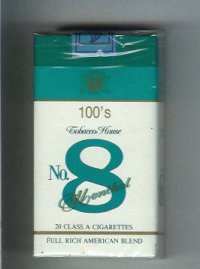 No 8 Menthol 100s cigarettes soft box
