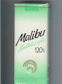 Malibu Menthol Lights 120s cigarettes soft box