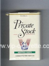 Private Stock Menthol Lights cigarettes soft box