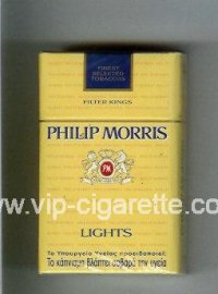 Philip Morris Lights yellow cigarettes hard box