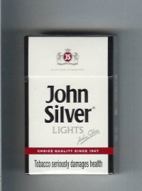 John Silver Lights white cigarettes hard box