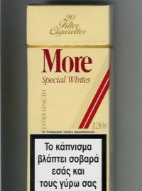 More Special Whites yellow and red 120s cigarettes hard box