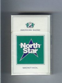 North Star Menthol American Blend white and green cigarettes hard box