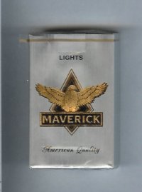 Maverick Lights grey and gold and black cigarettes soft box