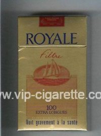 Royale Filtre 100s cigarettes gold and light red hard box