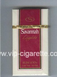 Savannah S Lights Slim 100s cigarettes hard box