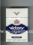 Victory International cigarettes white and blue hard box