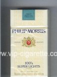 Philip Morris 100s Super Lights cigarettes hard box