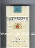 Philip Morris 100s Super Lights cigarettes hard box Philip Morris 100s Super Lights cigarettes hard box