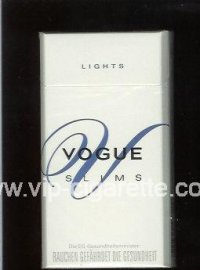 Vogue V Slims Lights 100s cigarettes hard box