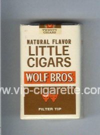 Wolf Bros Little Cigars Naturel Flavored Cigarettes white and brown soft box