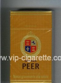 Peer Golden 100s brown cigarettes hard box