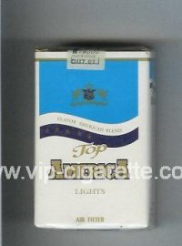 Top America Flavor American Blend Lights cigarettes white and blue soft box