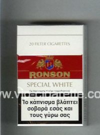 Ronson Special White cigarettes white and red hard box