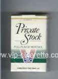 Private Stock Full Flavor Menthol cigarettes soft box