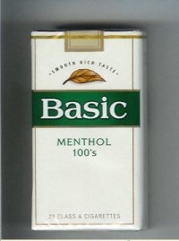 Basic cigarettes Smooth Rich Taste Menthol 100s soft box