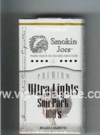 Smokin Joes Premium Ultra Lights Soft Pack 100s cigarettes soft box