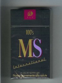 MS ETI International 100s cigarettes hard box