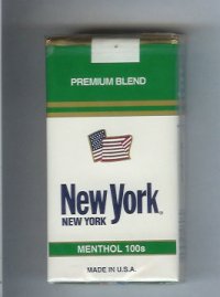 New York Premium Blend Menthol 100s cigarettes soft box
