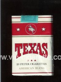 Texas American Blend cigarettes white and red soft box