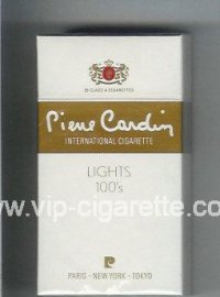 Pierre Cardin Lights 100s white and gold cigarettes hard box