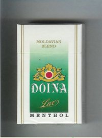 Doina Lux Menthol Moldavian Blend white and green cigarettes hard box Doina Lux Menthol Moldavian Blend white and green cigarettes hard box