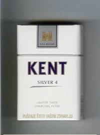 Kent USA Blend Silver 4 Lighter Taste Charcoal Filter cigarettes hard box