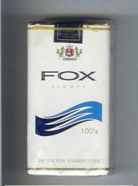 Fox Clamerica Lights 100s white and blue cigarettes soft box