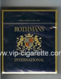 Rothmans International 100s cigarettes wide flat hard box