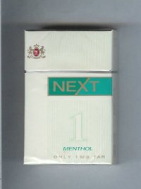 Next Menthol white and green cigarettes hard box