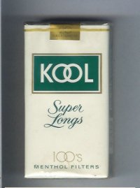 Kool Super Longs 100s Menthol Filters cigarettes soft box
