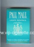 Pall Mall Famous American Cigarettes Lights Menthol light green cigarettes hard box Pall Mall Famous American Cigarettes Lights Menthol light green cigarettes hard box