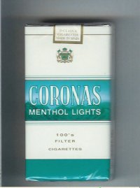 Coronas 100s Menthol Lights filter cigarettes