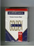 Golden West Premium American Blend USA white and blue cigarettes hard box Golden West Premium American Blend USA white and blue cigarettes hard box