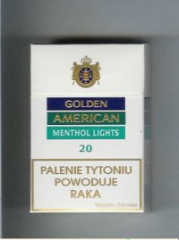 Golden American Menthol Lights cigarettes hard box