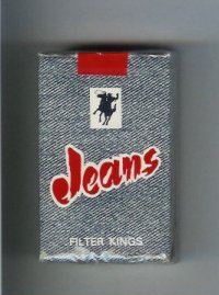 Jeans Filter Kings with cowboy on horse cigarettes soft box