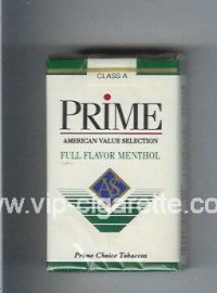 Prime Full Flavor Menthol cigarettes soft box
